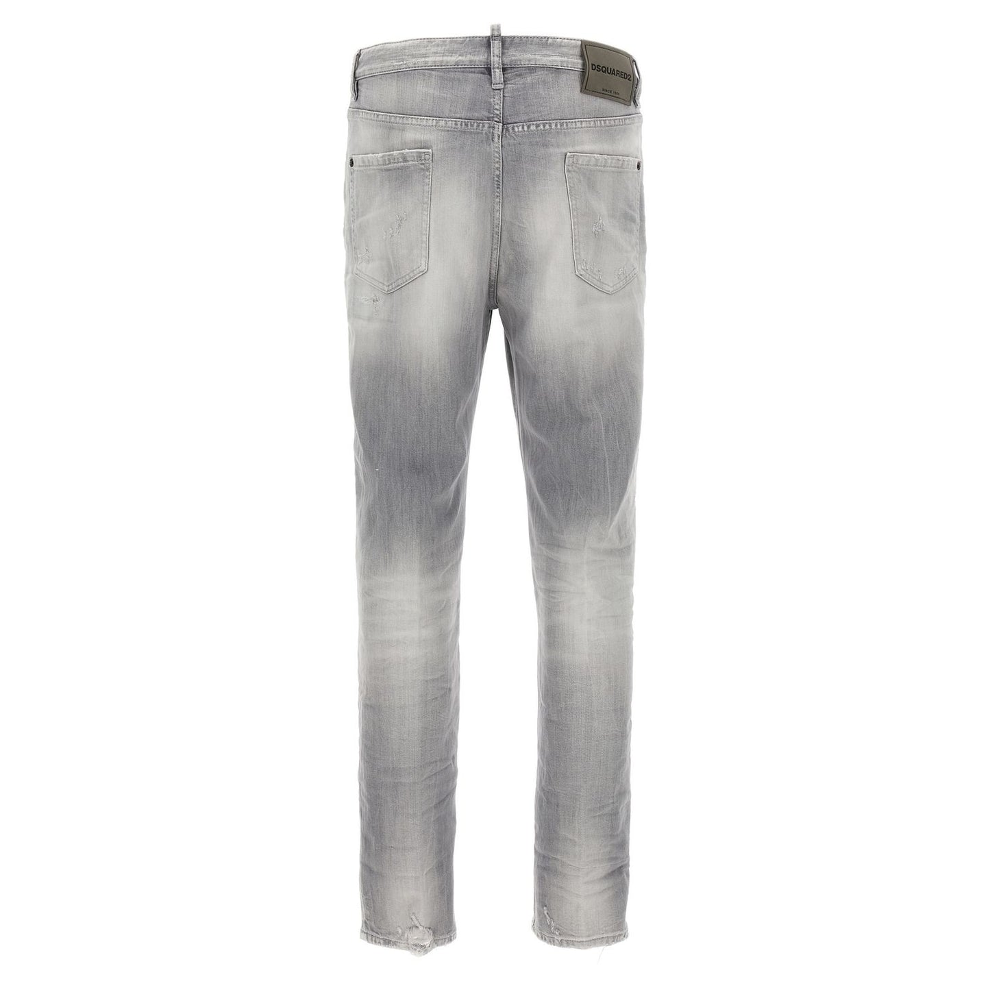 Dsquared² Gray Cotton Straight-Leg Jeans