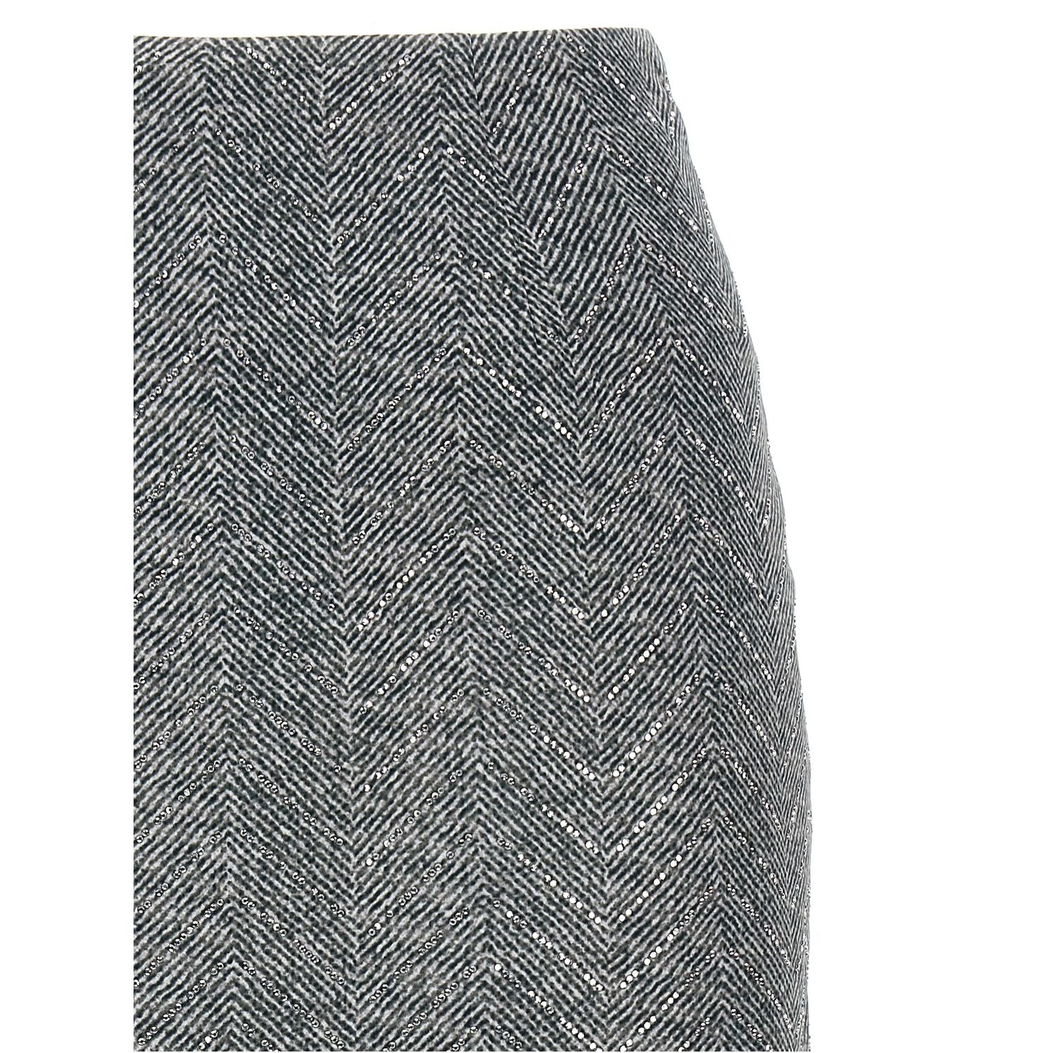 Ermanno Scervino Gray Silk Midi Skirt