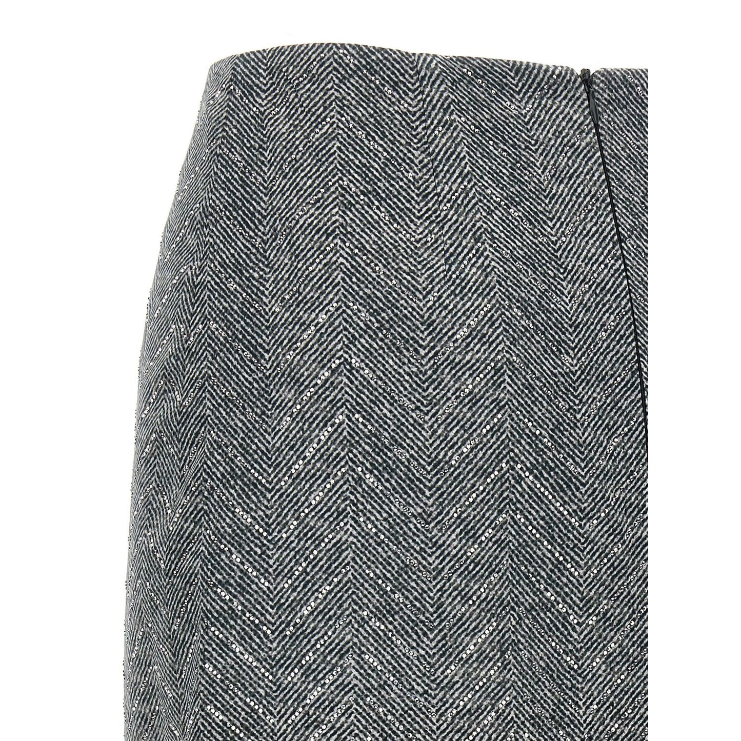 Ermanno Scervino Gray Silk Midi Skirt