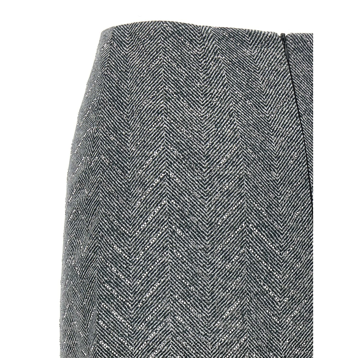 Ermanno Scervino Gray Silk Midi Skirt