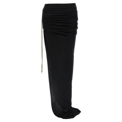 Rick Owens Black Wool Mini Skirt