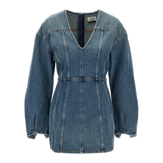Haikure Blue Cotton Short Dress