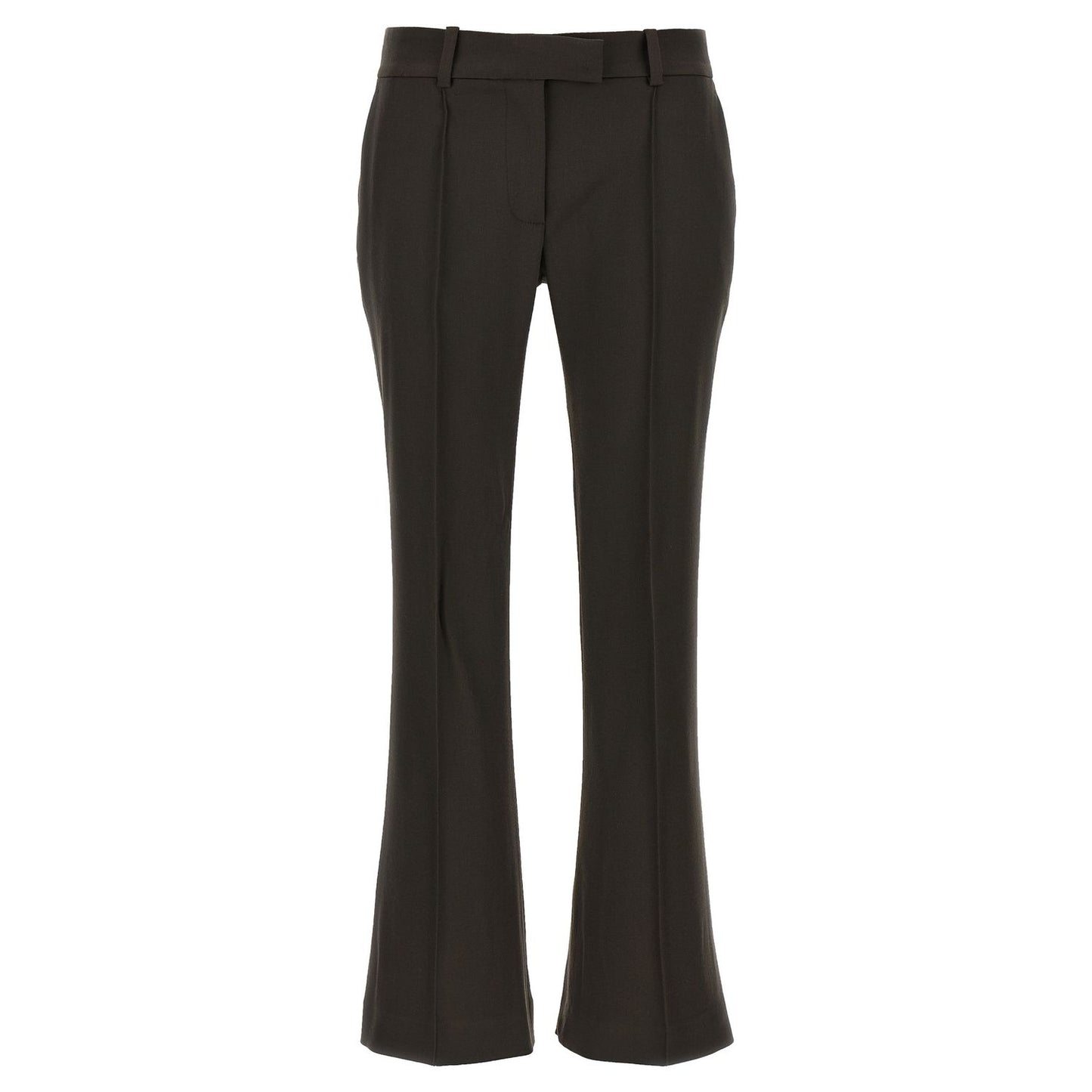 The Attico Brown Virgin Wool Flared Pants