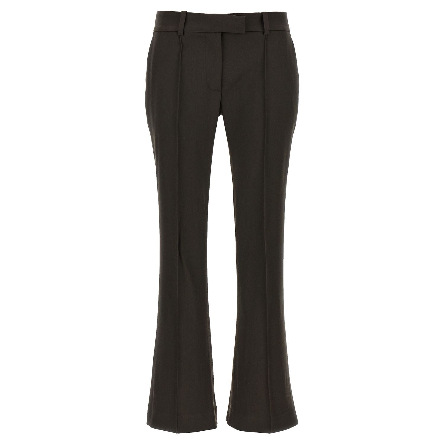 The Attico Brown Virgin Wool Flared Pants