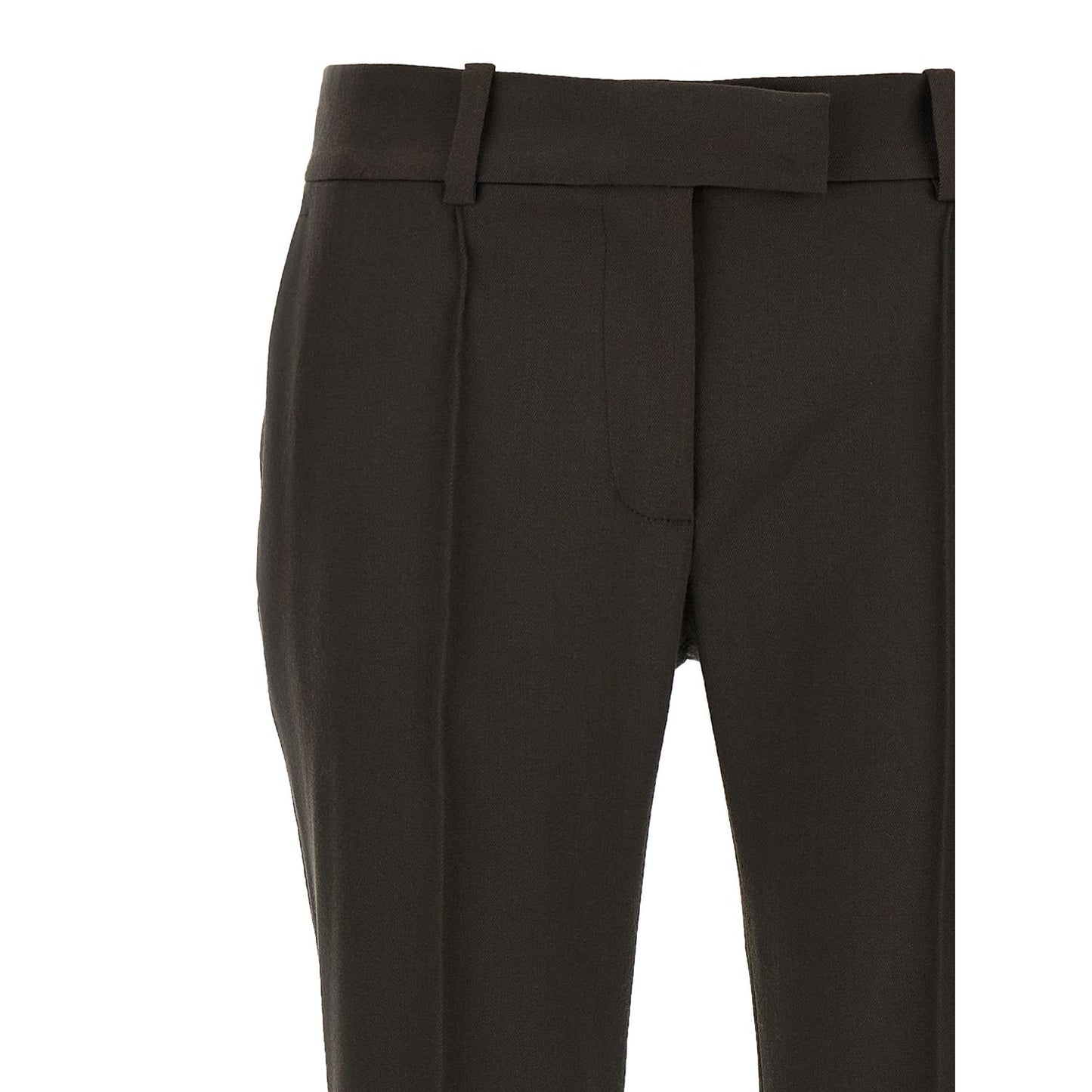 The Attico Brown Virgin Wool Flared Pants