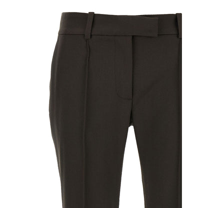 The Attico Brown Virgin Wool Flared Pants