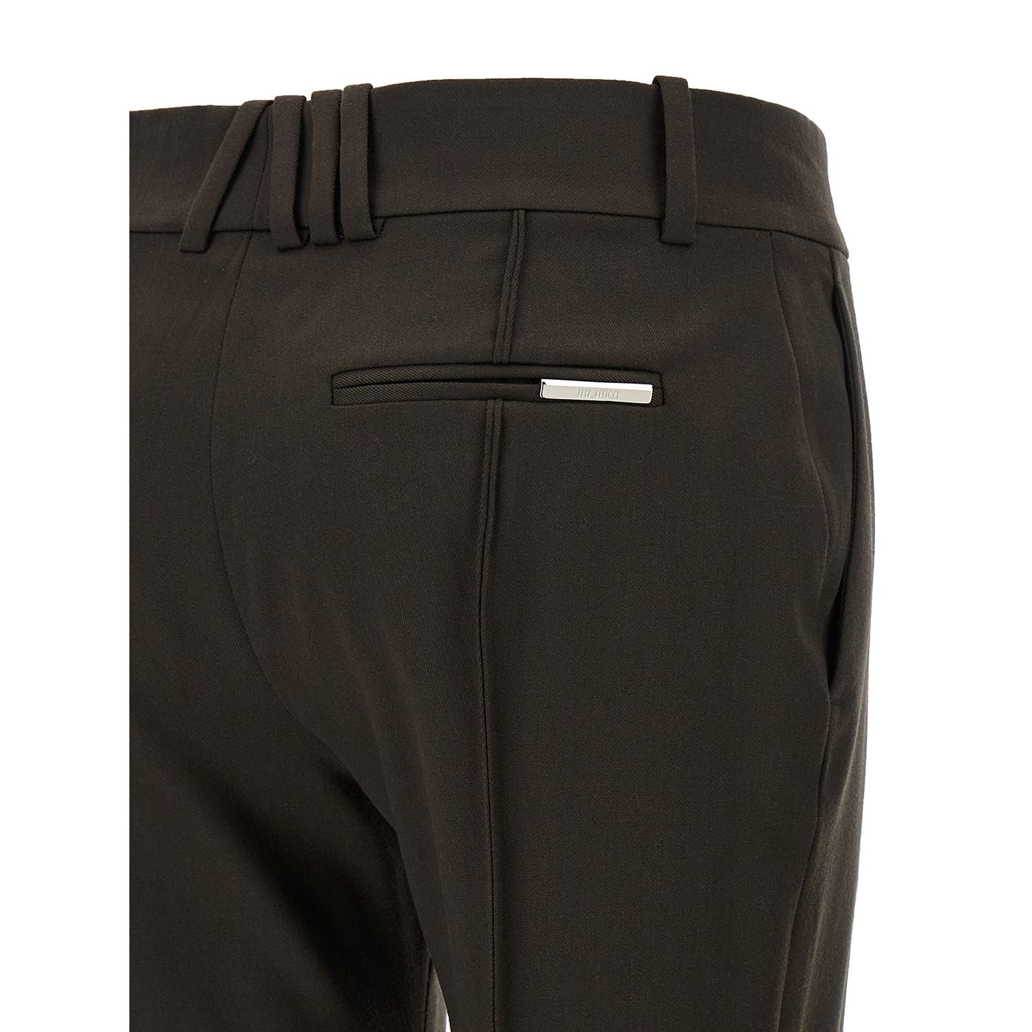 The Attico Brown Virgin Wool Flared Pants