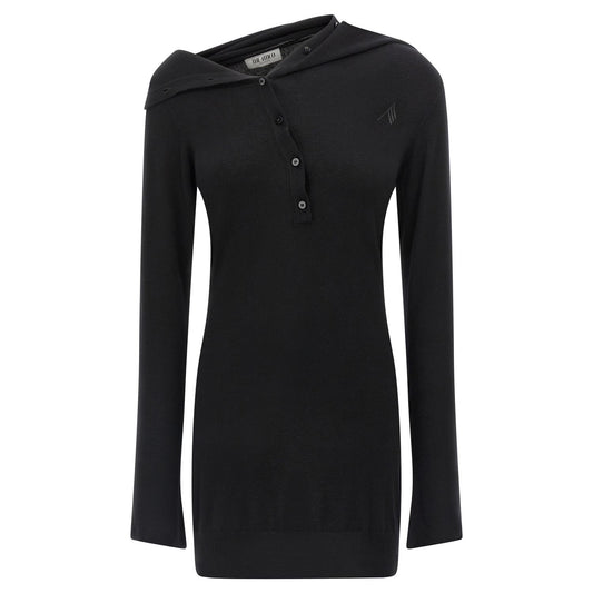 The Attico Black Virgin Wool Short Dress