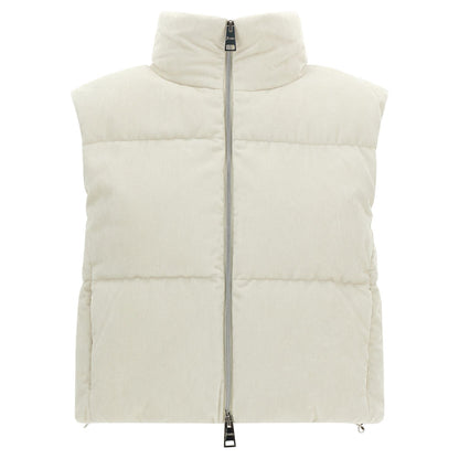 Herno White Viscose Sleeveless Jacket