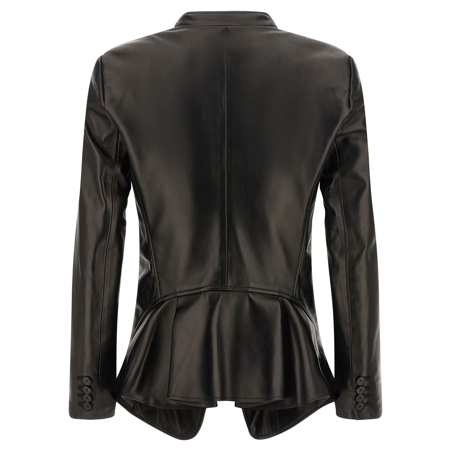 Alexander McQueen Black Lamb Leather Blazer