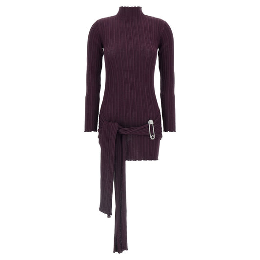 Giuseppe Di Morabito Purple Wool Short Dress