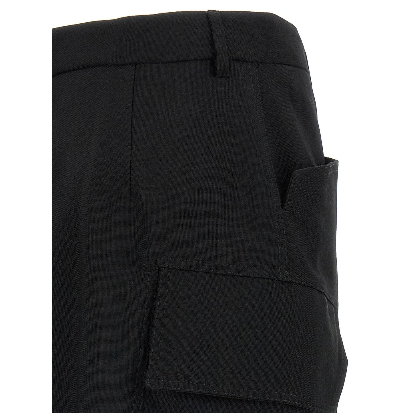 Rick Owens Black Wool Midi Skirt