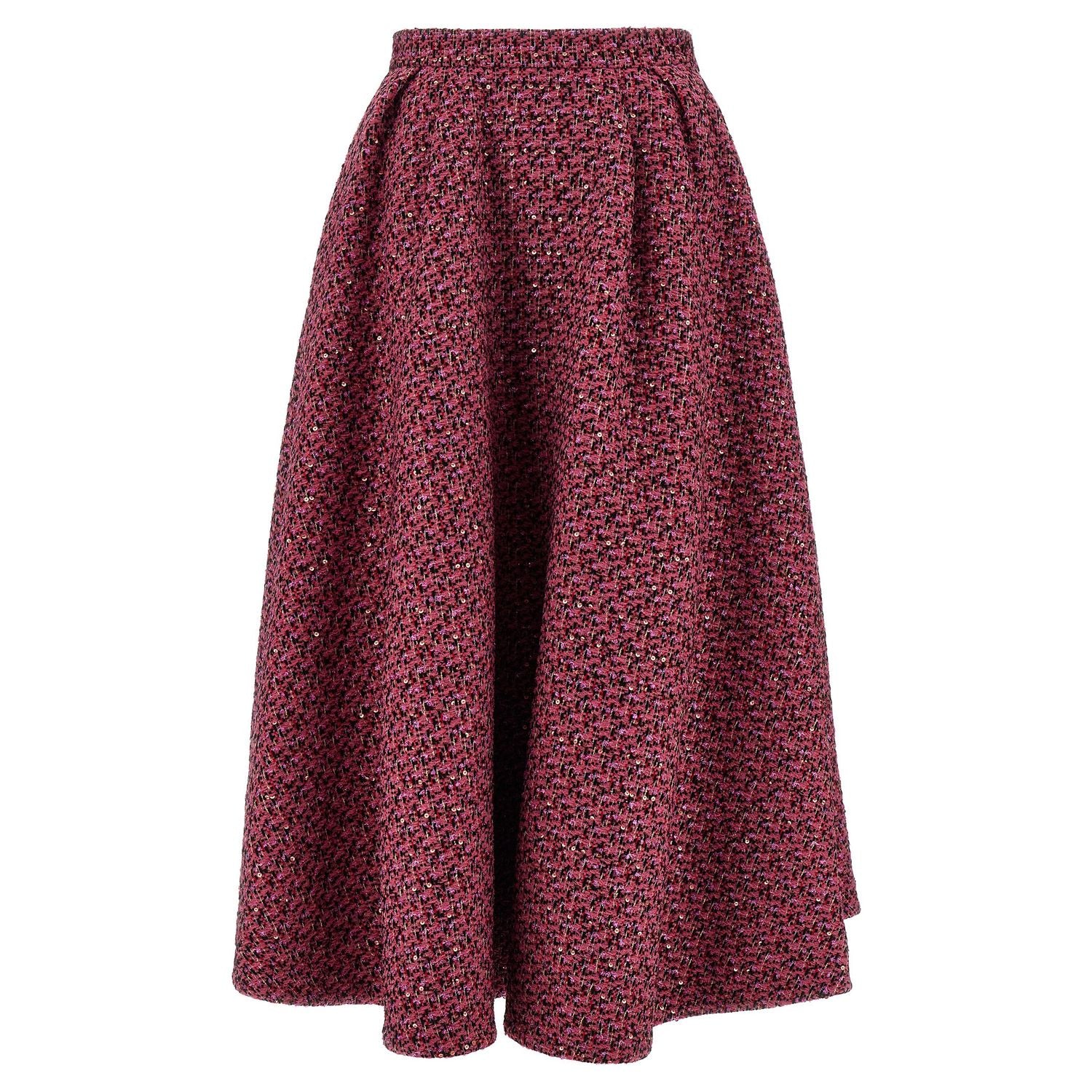 Alessandra Rich Multicolor Polyamide Midi Skirt