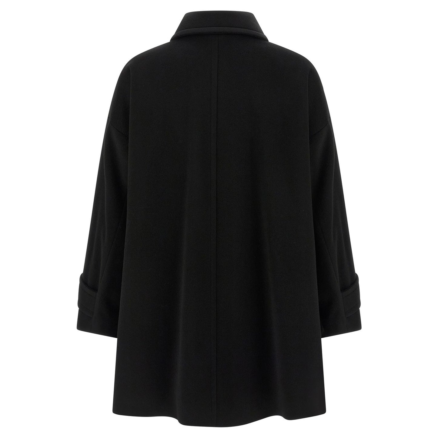 Alberto Biani Black Virgin Wool Coat