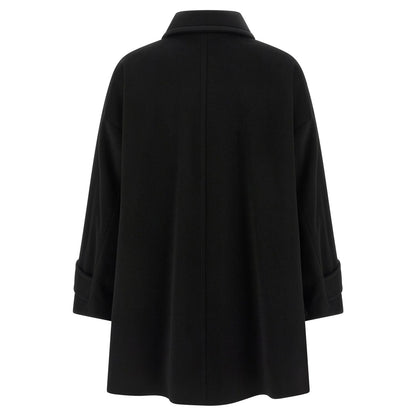 Alberto Biani Black Virgin Wool Coat