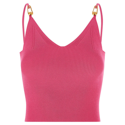 Versace Fuchsia Viscose Sleeveles T-Shirt
