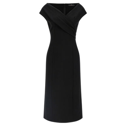 Ermanno Scervino Black Viscose Midi Dress