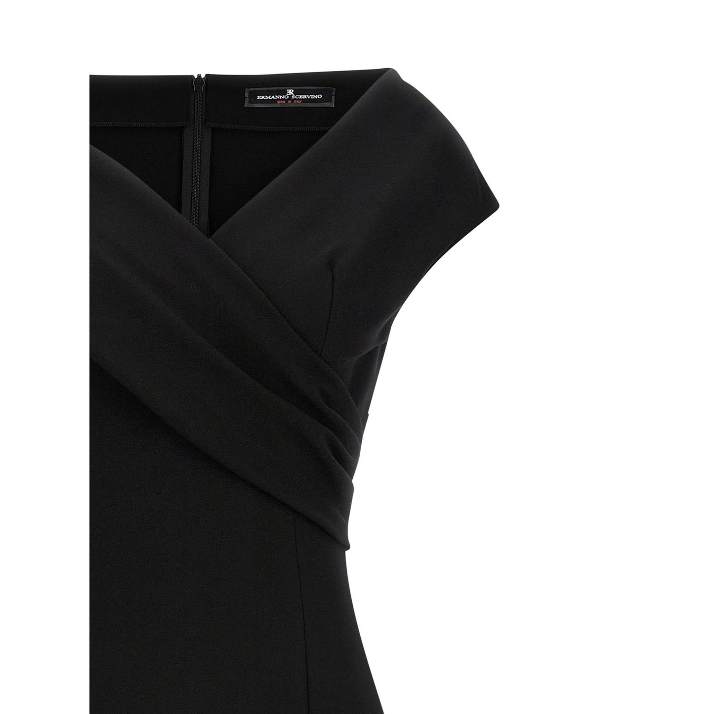 Ermanno Scervino Black Viscose Midi Dress