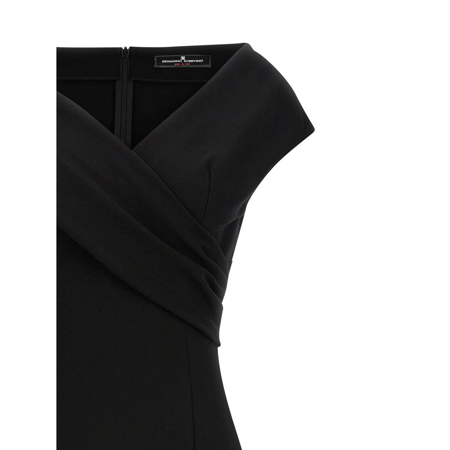 Ermanno Scervino Black Viscose Midi Dress