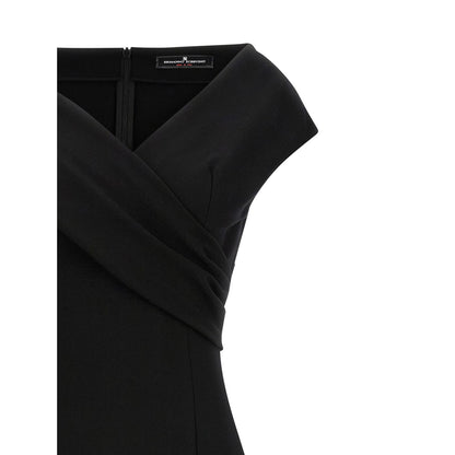 Ermanno Scervino Black Viscose Midi Dress