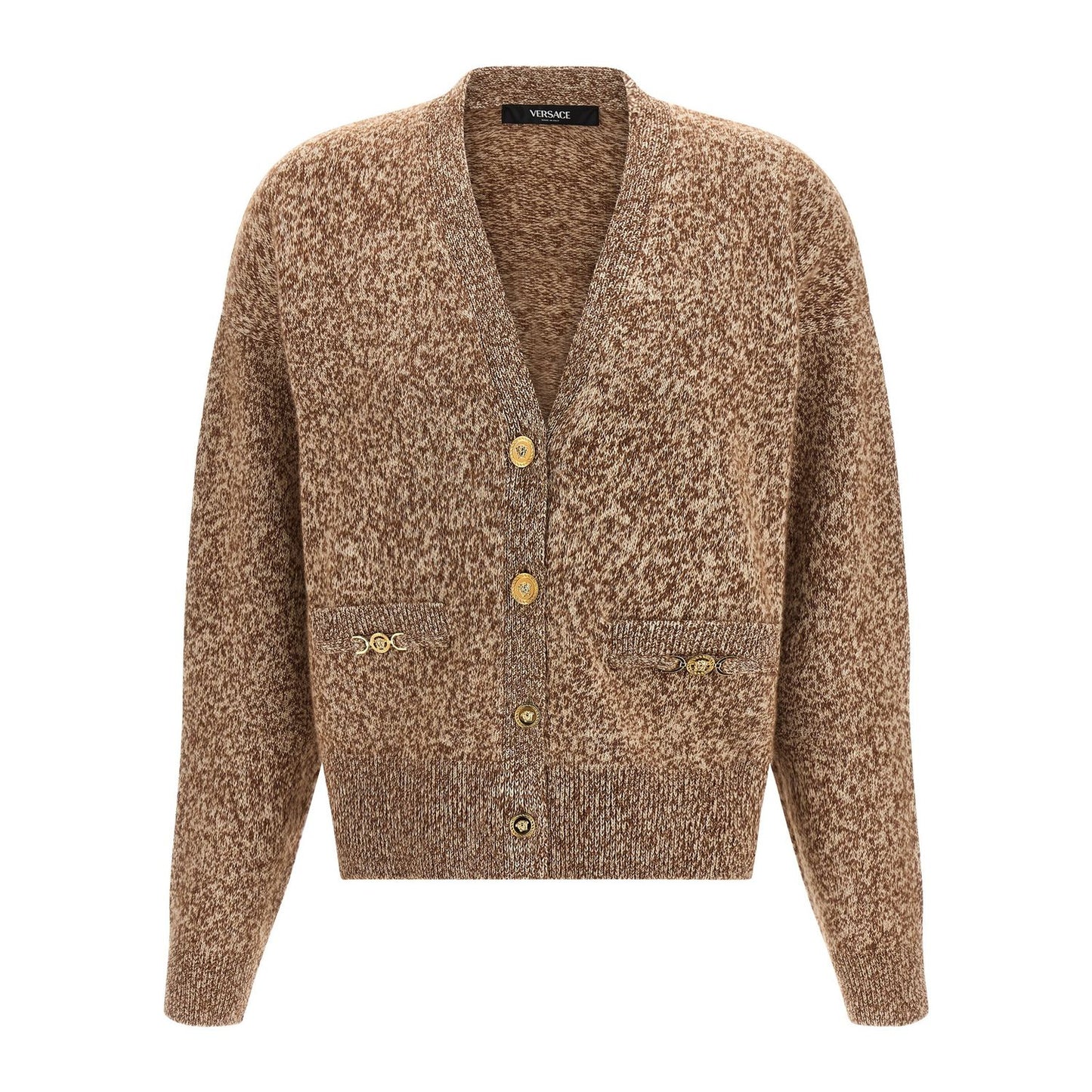 Versace Beige Virgin Wool Cardigan