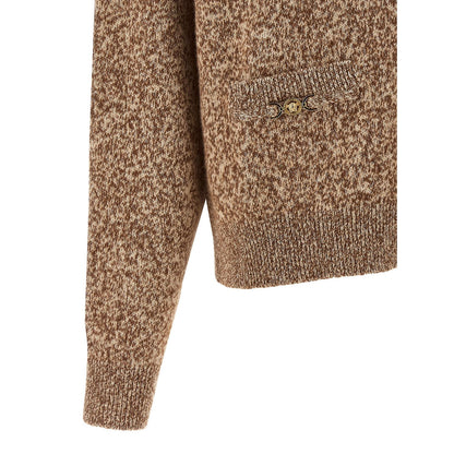 Versace Beige Virgin Wool Cardigan