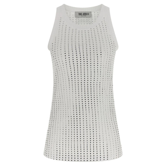 The Attico White Cotton Sleeveles T-Shirt