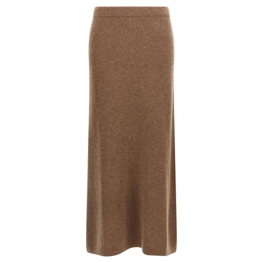 Max Mara Gray Cashmere Midi Skirt