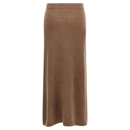 Max Mara Gray Cashmere Midi Skirt