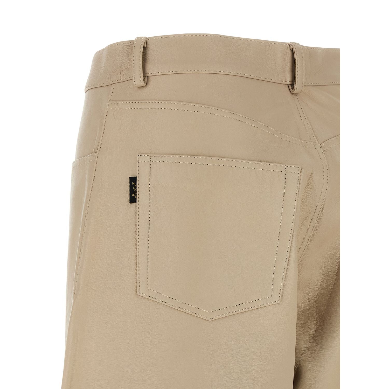 Haikure Beige Leather Pants