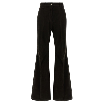 Ferragamo Brown Cotton Flared Pants