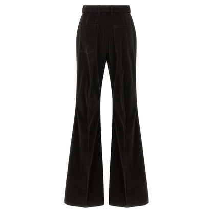 Ferragamo Brown Cotton Flared Pants