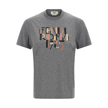 Fendi Gray Cotton T-Shirt