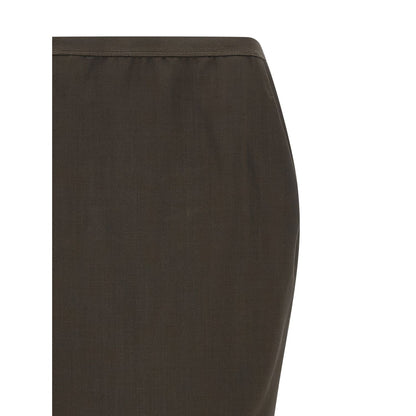 Rick Owens Gray Wool Mini Skirt