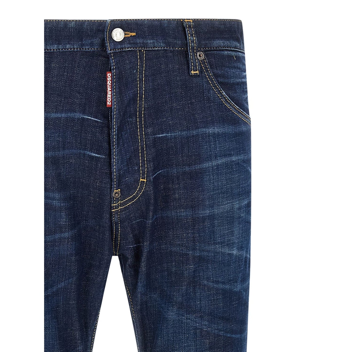 Dsquared² Blue Cotton Straight-Leg Jeans
