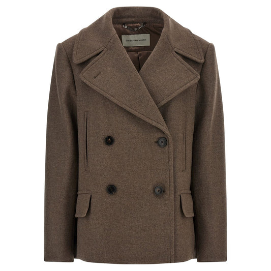 Dries Van Noten Brown Wool Coat