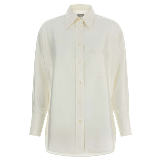 Alberto Biani White Silk Blouse