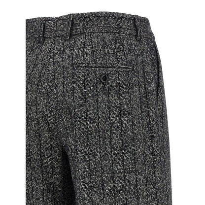 Dolce & Gabbana Bicolor Virgin Wool Casual Pants