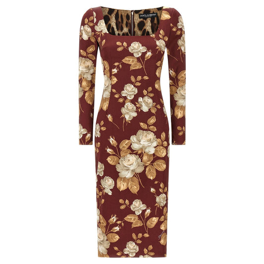 Dolce & Gabbana Multicolor Elastane Midi Dress