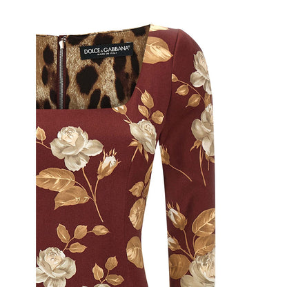 Dolce & Gabbana Multicolor Elastane Midi Dress