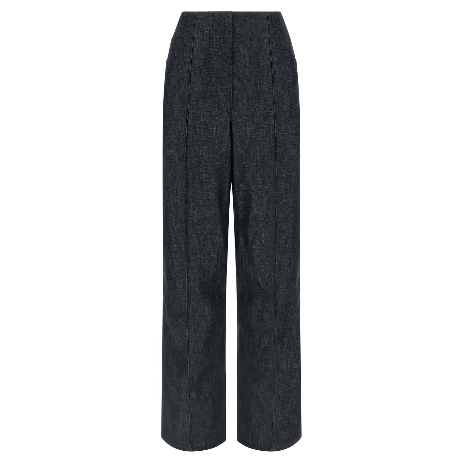Fendi Blue Cotton High-Waisted Jean