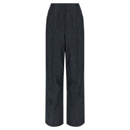 Fendi Blue Cotton High-Waisted Jean