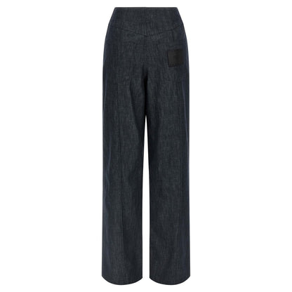 Fendi Blue Cotton High-Waisted Jean