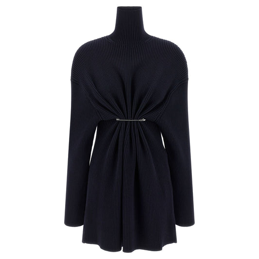 Balenciaga Blue Wool Short Dress