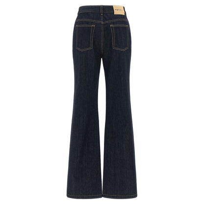 Alexander McQueen Blue Cotton Flared Jeans