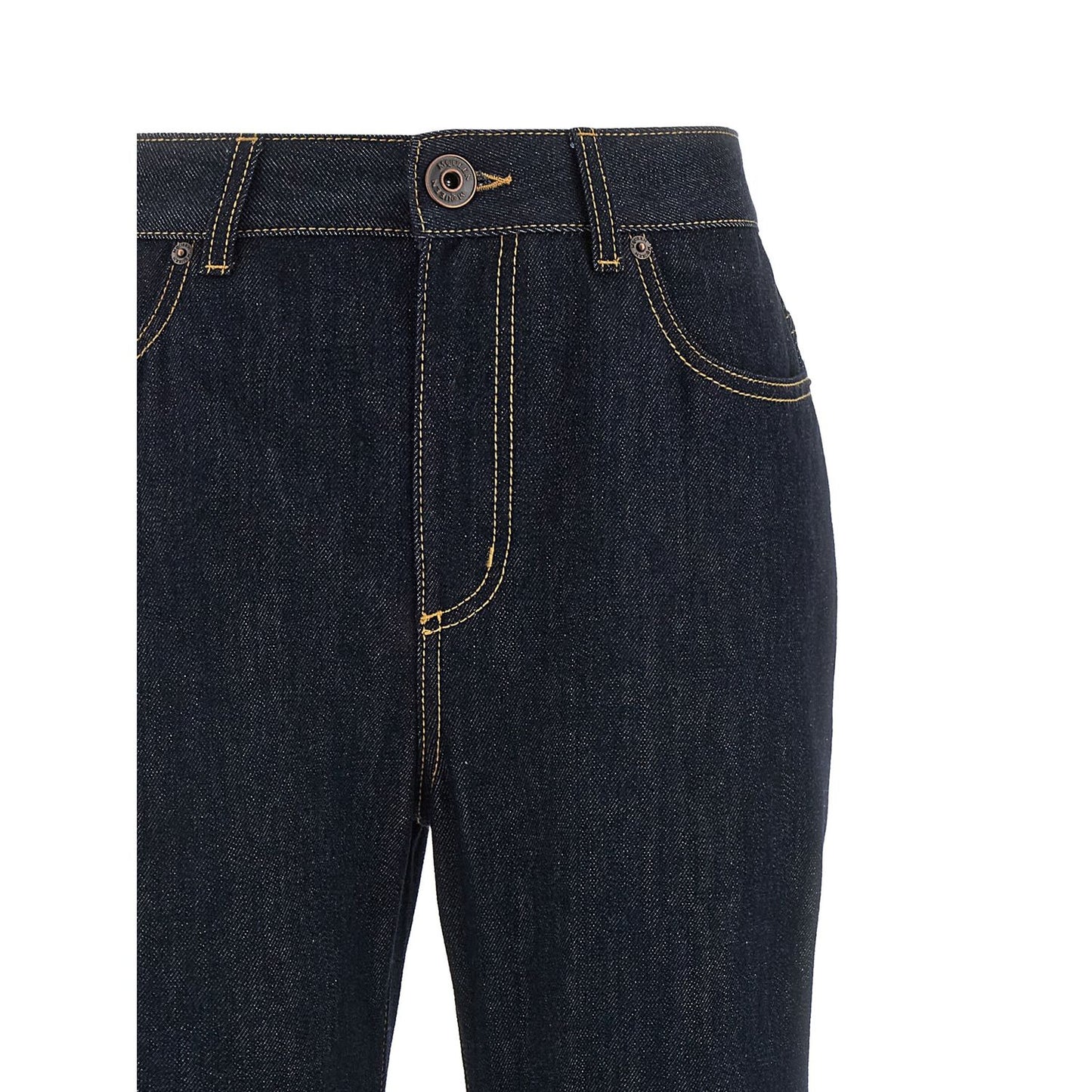 Alexander McQueen Blue Cotton Flared Jeans