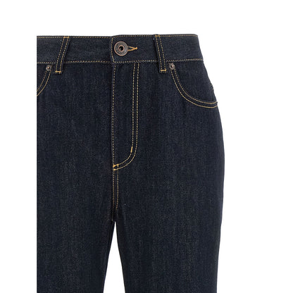 Alexander McQueen Blue Cotton Flared Jeans