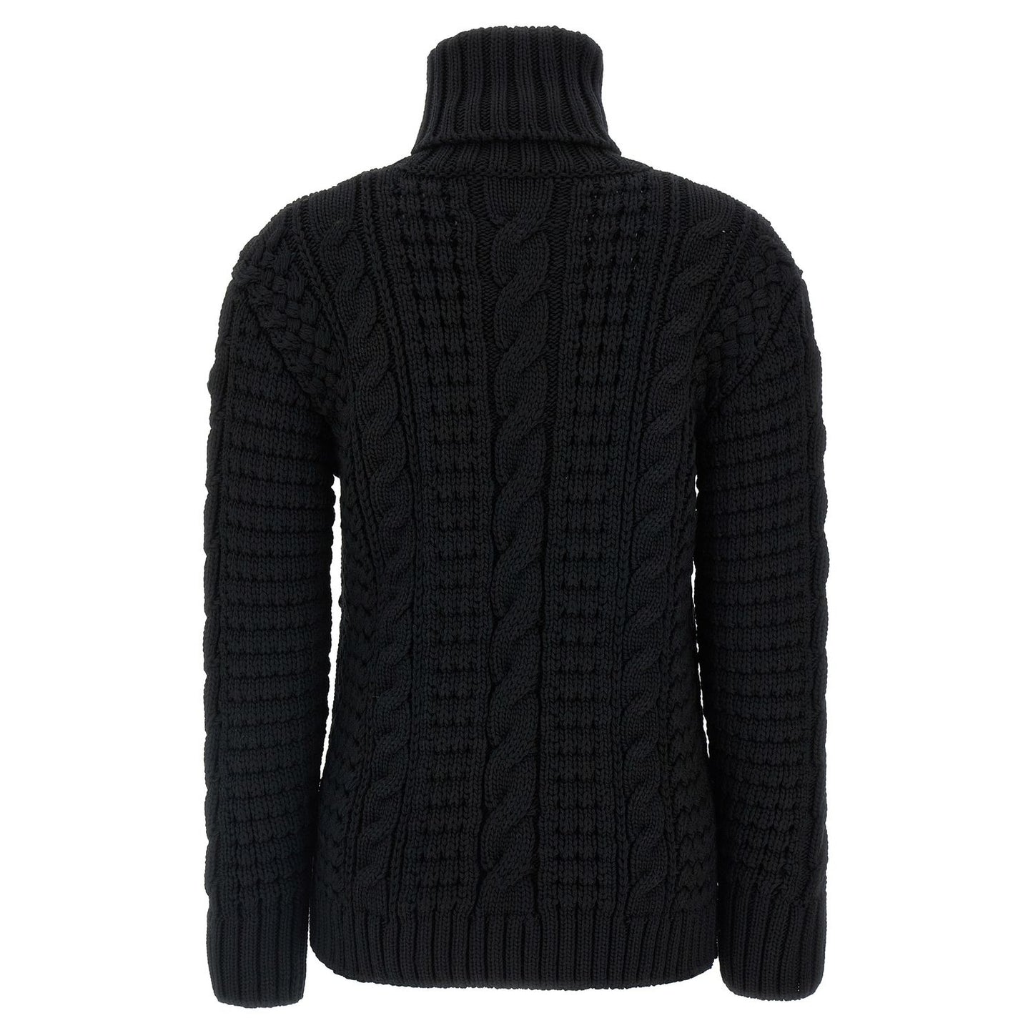 MONCLER GENIUS Black Virgin Wool Cardigan