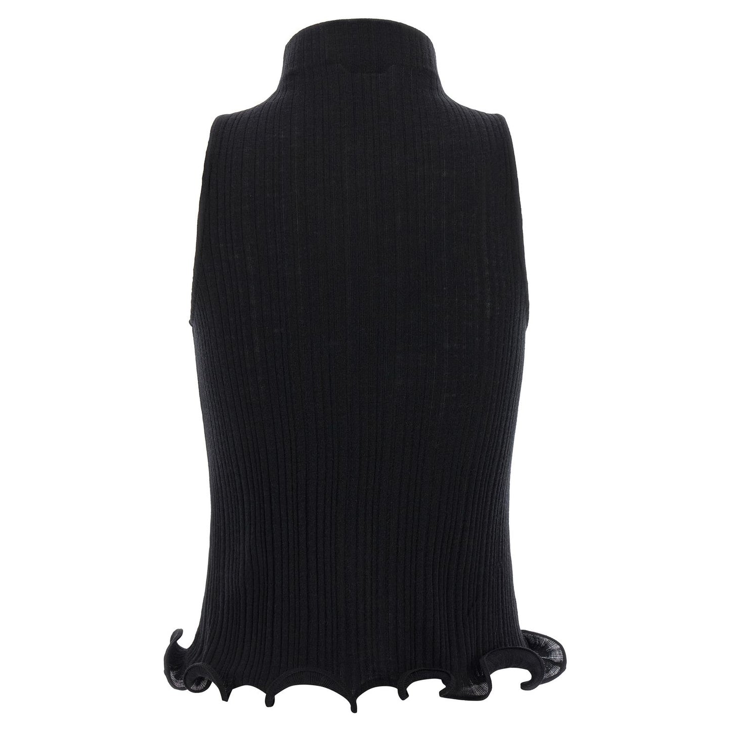 Fendi Black Polyester Sleeveles T-Shirt