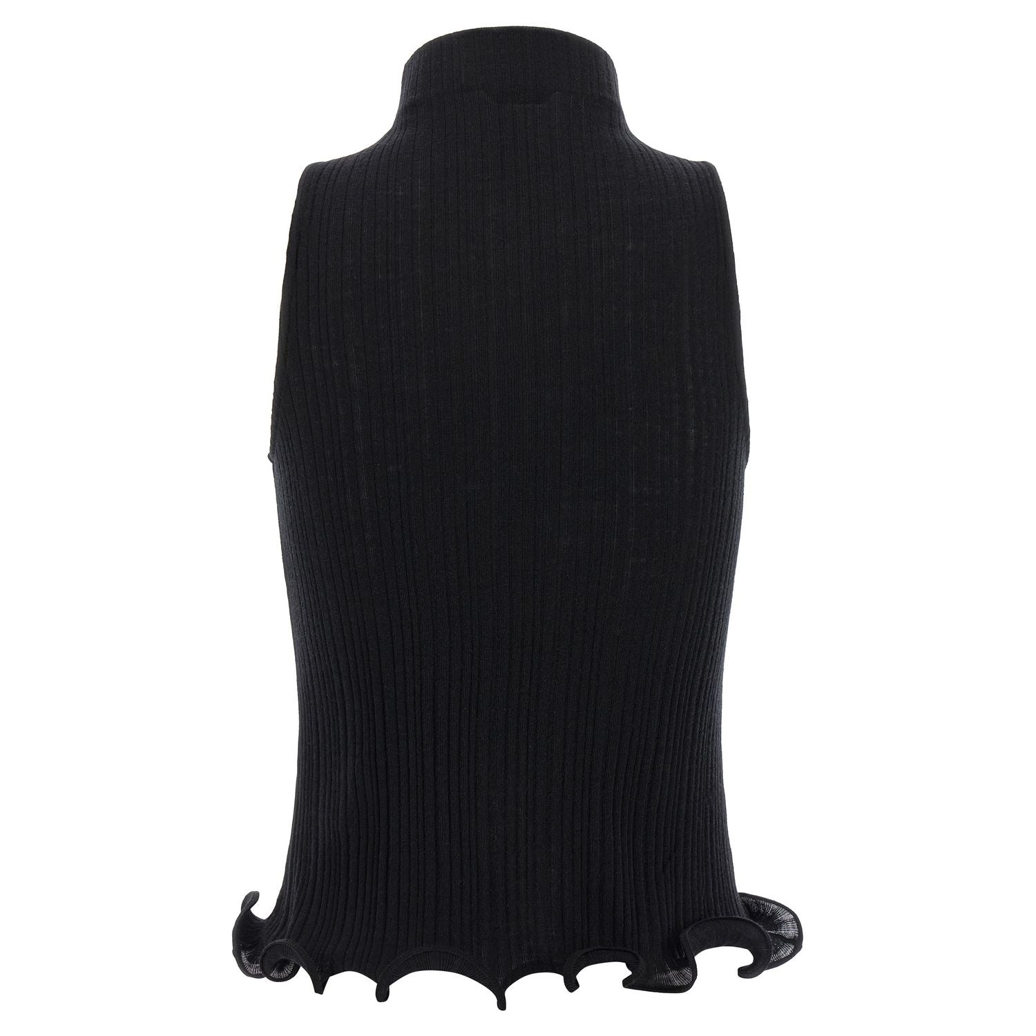 Fendi Black Polyester Sleeveles T-Shirt